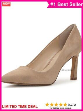 Suede Pointed Toe Pumps with Covered Stiletto Heel for Work & Casual